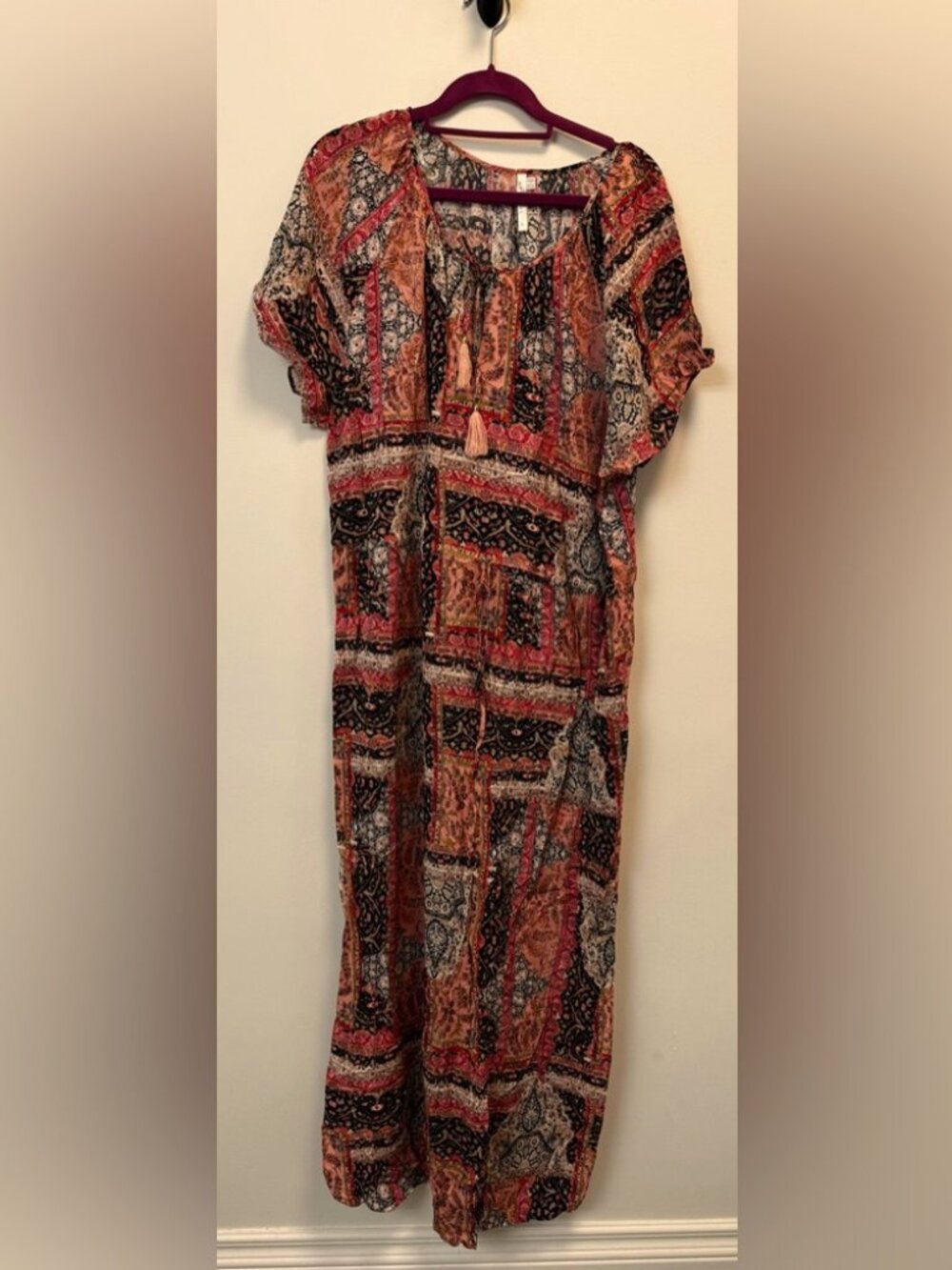 Seafolly Bohemian Beach Coverup/Dress, XL Size, multi-coloured